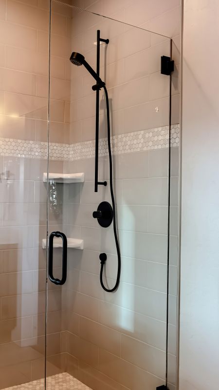 Black Frame Shower with Matte Finish